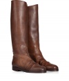 The perfectly broken-in version of this timeless classic style, Golden Gooses flat leather boots are destined to be your favorites this season and next - Rounded toe, crinkled front detail, pull-on style - Knee high - Wear with everything from feminine dresses and leather jackets to favorite skinnies and modern knit pullovers