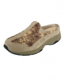 Your favorite walking shoe now comes with a little more charm. Embroidered wool cozies up the design of the Traveltime mules by Easy Spirit. Your favorite walking shoe now comes with a little more charm. Embroidered wool cozies up the design of the Traveltime mules by Easy Spirit.