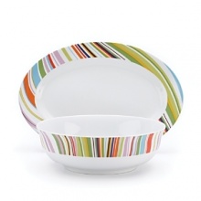 Give your table a lively lift with this colorful Echo Design completer set, featuring a luxe porcelain serving bowl and platter. Give your table a lively lift with this colorful Echo Design completer set, featuring a luxe porcelain serving bowl and platter.