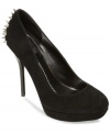 Killer style. DV by Dolce Vita's Norah platform pumps feature a smooth round toe and spiked detailing at the back heel.