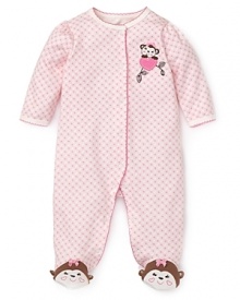 Little Me Infant Girls' Sweetie Monkey Footie - Sizes 3-9 Months Little Me Infant Girls' Sweetie Monkey Footie - Sizes 3-9 Months