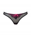 Add instant sex appeal with this comfortable and sultry thong from Elle MacPherson - Sheer with floral printed lace overlay with slim waistband, front bow detail - Perfect underneath your favorite dress