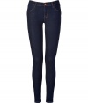 Makers of the original denim leggings, J Brand, have created this dark-blue must-have style - Tight, narrow cut features classic five-pocket design and contrasting stitching - Ideal with oversized shirts or sweaters, and ankle or knee-high boots