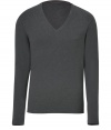 Build the foundations of your everyday favorites wardrobe with Hugos super soft grey V-neck tee - Long sleeves, classic slim straight cut - Perfect for layering under blazers and jeans or for casual days with cargos and flip-flops