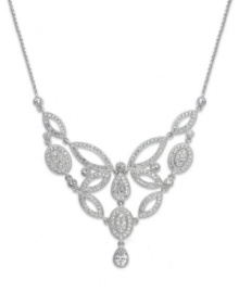 It's all in the name. Eliot Danori's Windsor frontal necklace epitomizes elegance with its decadent setting adorned with sparkling cubic zirconias (3/4 ct. t.w.) and crystals. Set in rhodium-plated mixed metal. Approximate length: 16 inches + 2-inch extender. Approximate drop: 1-1/2 inches. It's all in the name. Eliot Danori's Windsor frontal necklace epitomizes elegance with its decadent setting adorned with sparkling cubic zirconias (3/4 ct. t.w.) and crystals. Set in rhodium-plated mixed metal. Approximate length: 16 inches + 2-inch extender. Approximate drop: 1-1/2 inches.