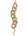 Wrap Aqua's crystal-flecked link bracelet around your wrist for chic accessory showpiece.