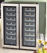 The perfect accessory for any wine lover has two compartments, each with separate temperature controls for reds and whites.