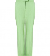 With a streamlined look and uplifting shade of green, Moschino C&Cs tailored trousers are as flattering as they are chic - Side slit pockets, zip fly, tabbed closure - Tailored fit, straight leg - Wear with printed tops sleek leather accessories