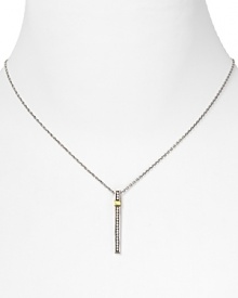 Be a poster girl for downtown cool with Elizabeth and James' rectangular drop pendant necklace. Simple yet striking, this accessory adds an edge layered with similar styles. Be a poster girl for downtown cool with Elizabeth and James' rectangular drop pendant necklace. Simple yet striking, this accessory adds an edge layered with similar styles.