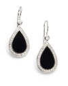 THE LOOKTeardrop silhouetteBlack onyx and cubic zirconia accentsSterling silver rhodium-plated settingHook closureTHE MEASUREMENTLength, about 1½ORIGINImported