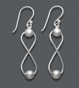 Shape up in style that makes an impact. These intricate figure eight earrings by Giani Bernini feature a polished sterling silver setting with shiny bead accents. Approximate drop: 1-1/2 inches.