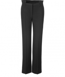 Sleek and stylish black wool straight-leg pants - These pants are easy-to-style for day and night looks - Style with a feminine blouse, layered necklaces, and a tailored blazer for day - Try with an on-trend lace blouse, a leather jacket, and peep-toe platforms for night Sleek and stylish black wool straight-leg pants - These pants are easy-to-style for day and night looks - Style with a feminine blouse, layered necklaces, and a tailored blazer for day - Try with an on-trend lace blouse, a leather jacket, and peep-toe platforms for night