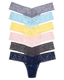 A soft stretchy low-rise thong in great fashion colors. Threaded with ultra-thin elastic fibers that provide hip-hugging support. Cotton gusset. Style #4911 A soft stretchy low-rise thong in great fashion colors. Threaded with ultra-thin elastic fibers that provide hip-hugging support. Cotton gusset. Style #4911