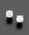 An elegant choice. Round-cut diamond earrings (1/3 ct. t.w.) are set in 14k white gold.