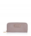 Stash away your most valuable essentials in Marc by Marc Jacobs soft mink zip around leather wallet - Classic rectangle shape, front logo plaque, zip around closure, multiple inside pockets for cards, IDs, and bills - Perfect for tucking away in chic carryall totes