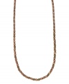 Sweeten your sense of style in a splash of caramel color. Jessica Simpson's trendy design features a rose gold tone mixed metal chain accented by sparkling crystals. Approximate length: 34 inches.