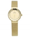 Golden shine meets pure watch glamour with a faceted glass bezel and mesh bracelet, by Skagen Denmark.