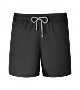 A brand original style since the 70s, Vilebrequins Moorea swim trunks are as iconic as they are cool - Waterproof elastic waistband, back flap pocket, side slit pockets, back eyelets for release of water, durable drawstring cord with stainless metal aglets, interior cotton briefs - Classic slim fit - Wear in the water, or post-swim with a polo and flip-flops - Comes with a logo printed drawstring pouch