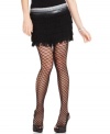Add some symmetry to your ensemble with these textured net tights from Calvin Klein.