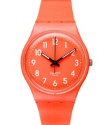 Throw on some metal with this Flaky Orange watch from Swatch.