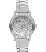 DKNY presents a serene timepiece with a shimmering dial.