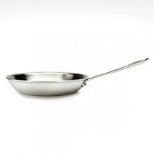 The sleek brushed aluminum exterior with stainless steel interior and polished handles makes this All-Clad cookware a must for today's streamlined kitchens. The sleek brushed aluminum exterior with stainless steel interior and polished handles makes this All-Clad cookware a must for today's streamlined kitchens.