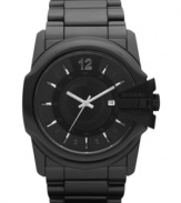 Become the bad guy in this blacked out, edgy watch from Diesel.