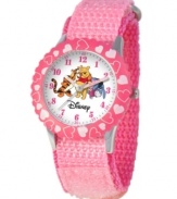 Head to Pooh's Corner! Help your kids stay on time with this fun Time Teacher watch from Disney. Featuring Winnie the Pooh and Friends, the hour and minute hands are clearly labeled for easy reading.