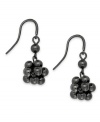 Style in bunches. With clusters of moody hematite beads, these drop earrings from Alfani set the tone for your night. Crafted in hematite tone mixed metal. Approximate drop: 1 inch.