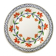 Ronde d'Orient by Gien is a full-service collection with a blue & white motif punctuated by deep orange carnations. This design was inspired by Turkish and Mediterranean ceramics. Ronde d'Orient by Gien is a full-service collection with a blue & white motif punctuated by deep orange carnations. This design was inspired by Turkish and Mediterranean ceramics.