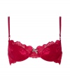 Super sexy The Spree Rumba red contour bra from Elle MacPherson Intimates - Red floral lace and delicate bow details make this bra perfect for a special occasion or everyday wear - Underwire fit with half-cups - Turn up the heat with this steamy bra