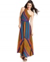 Perfect your bold street style in this technicolor dream dress from Ali & Kris! Flaunting a chic, one-shoulder design and the most vivid print, this floaty maxi is a bright addition to your dress closet.