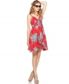 Tie up an ultra-sweet look for spring with Bar III's sleeveless dress, blooming a floral print.