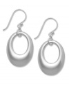 Give your look shape. Touch of Silver's sweet open-cut oval drop earrings are crafted in silver-plated brass with a sterling silver ear finding. Approximate drop: 4/5 inch.