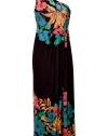 Lovely black one-shoulder maxi-dress from Marc by Marc Jacobs - Add tropical flair year-round with this floral printed asymmetrical maxi-dress - Sleeveless with one sleeve shape, black background with floral print - Gathering and pleat detail at side seam - Wear with metallic platforms and a floppy hat