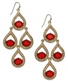 Four of a kind. INC International Concepts groups four drops, crafted from 12k gold-plated mixed metal with glass accents, and places cabochons at the center for a pop of color. Approximate drop: 3-1/4 inches.