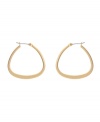 Snap up simple hoops with a trendy twist. These Kenneth Cole New York earrings feature a classic hoop style with an up-to-date shape. Crafted in worn gold tone mixed metal. Approximate diameter: 1 inch.