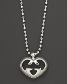 From the Love Britt collection, a sterling silver bead necklace with heart pendant. Designed by Gucci. From the Love Britt collection, a sterling silver bead necklace with heart pendant. Designed by Gucci.