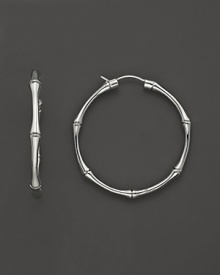 Sterling silver bamboo-inspired earrings by Gucci. Sterling silver bamboo-inspired earrings by Gucci.