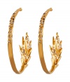 Add a stylish accent to any look with these crystal-embellished spiked hoop earrings from modern jewelry master Alexis Bittar - Gold-tone hoops with spike detail and crystal embellishment - Pair with a figure-hugging cocktail frock and heels or a boho-chic off-duty ensemble