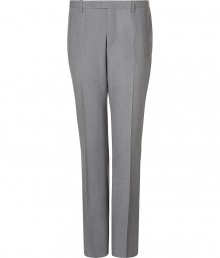 Elegant pants in fine cotton - from the Italian status label Costume National - rich light grey melange - always cool, always trendy - slim fit = cool, slim, just right cut with diagonal pockets - classic, luxurious AND stylish - leg creases make a really slender silhouette - very light, comfortable and versatile - ideal for numerous occassions from casual to festive - style: combine with a dress shirt, polo shirt and/or suitable jacket