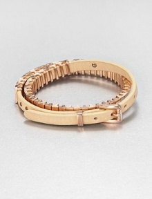 From the Buckle Collection. A sophisticated design, offering a double-wrap strap of rich buff leather sliding through bold golden accents.LeatherRose goldtoneTotal length, about 16.75Width, about .25Buckle closeImported From the Buckle Collection. A sophisticated design, offering a double-wrap strap of rich buff leather sliding through bold golden accents.LeatherRose goldtoneTotal length, about 16.75Width, about .25Buckle closeImported