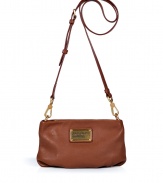 Add a timeless finish to your look with Marc by Marc Jacobs textured leather shoulder bag, detailed with gold-toned hardware for a lady-chic finish - Top zip, gold-toned logo plaque, belted removable shoulder strap, logo lining, inside back wall slot pocket - Perfect for shopping trips or running quick errands
