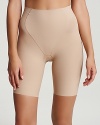 This long leg panty features a clean look and a slenderizing control panel.