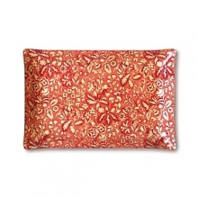 A bright floral print with hand-applied gold foil lends a dramatic touch to this resplendent glass tray from Fringe.
