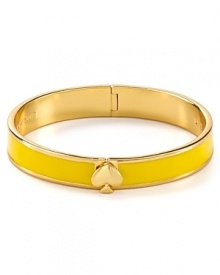 Make a date with kate spade new york with the brand's signature gold and enamel bangle, accented by a delicate 12-karat spade. Make a date with kate spade new york with the brand's signature gold and enamel bangle, accented by a delicate 12-karat spade.