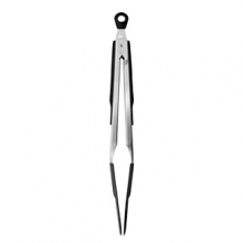 The OXO GOOD GRIPS Silicone Flexible Tongs combine the strength of stainless steel with the advantages of silicone. The silicone outer layer is heat resistant to 600 degrees Fahrenheit, safe for nonstick cookware and bonded to a sturdy stainless steel core. The Tongs have a flat head shape with thin, flexible edges that glide easily beneath foods and are perfect for flipping fragile foods while keeping them intact, such as fish and scallops. The straight front edge is also great for deglazing and scraping the bottom of pans. The OXO GOOD GRIPS Silicone Flexible Tongs combine the strength of stainless steel with the advantages of silicone. The silicone outer layer is heat resistant to 600 degrees Fahrenheit, safe for nonstick cookware and bonded to a sturdy stainless steel core. The Tongs have a flat head shape with thin, flexible edges that glide easily beneath foods and are perfect for flipping fragile foods while keeping them intact, such as fish and scallops. The straight front edge is also great for deglazing and scraping the bottom of pans.