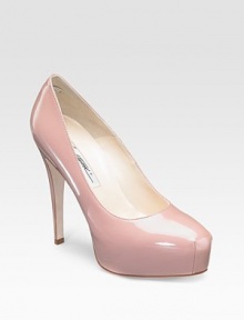 A classic silhouette on a modern hidden platform in shiny patent leather.Self-covered heel, 4¾ (120mm) Hidden platform, 1¼ (30mm) Compares to a 3½ heel (90mm) Closed toe with stitching detail Leather lining and sole Padded insole Made in ItalyOUR FIT MODEL RECOMMENDS ordering one half size up as this style runs small. A classic silhouette on a modern hidden platform in shiny patent leather.Self-covered heel, 4¾ (120mm) Hidden platform, 1¼ (30mm) Compares to a 3½ heel (90mm) Closed toe with stitching detail Leather lining and sole Padded insole Made in ItalyOUR FIT MODEL RECOMMENDS ordering one half size up as this style runs small.