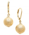 Dramatically designed. A textured sandblast finish, ornate beading and a euro wire silhouette each stand out stylishly on these chic drop earrings from Charter Club. Crafted in gold tone mixed metal, they'll add a distinctive dimension to your style. Approximate drop: 1-1/4 inches.