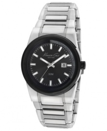 Durable and masculine, this steel watch from Kenneth Cole New York sets the day's pace. Durable and masculine, this steel watch from Kenneth Cole New York sets the day's pace.